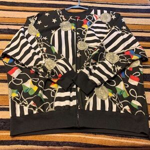 Vintage 80s Nautical Jacket Coat‎ Oversized Black Coastal Statement Funky Artsy